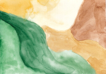 Hand drawn watercolor background in trend color