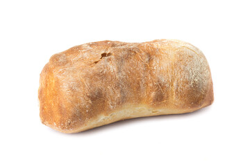 Ciabatta bread. Isolated on white background