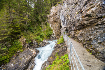 Rosenlaui glacier gorge in the Reichenbachtal valley in Switzerland