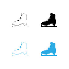 winter sports ice skating shoes vector illustration flat design