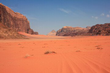 Fototapeta na wymiar Desert in Wadi Rum, Jordan