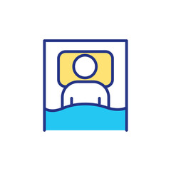 Getting proper amount of sleep RGB color icon. Waking up feeling refreshed in morning. Being in good mood. Having lots of energy during day. Feeling clear headed. Isolated vector illustration