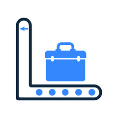 Baggage, transport conveyor icon. Editable vector isolated on a white background.
