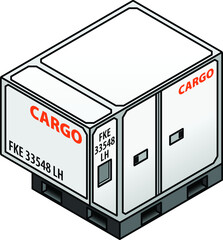 An air cargo container for loading into airplane cargo holds.