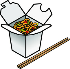 A container of chinese takeaway. Chow mein anyone?
