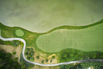 Aerial view of a formal garden