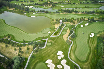 Fototapeta premium Aerial of a golf course