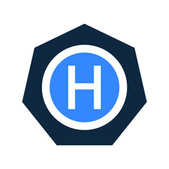 Hospital sign icon. Editable vector isolated on a white background.