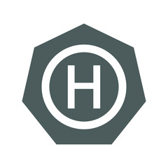 Hospital sign icon. Gray Vector graphics.