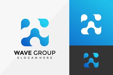 Fototapeta na wymiar Wave Tecnology Logo Design, Identity Concept logos vector, modern logo, Logo Designs Vector Illustration Template