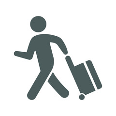 Luggage, bag, travel, passenger icon.  Gray vector.