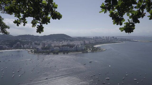 Sugar Loaf and Guanabara Bay with a view of some corners of Rio de Janeiro, Brazil.