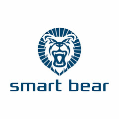 .bear logo modern design vector with modern smart bear head concept style, for printing badges, emblems and t-shirts. bear head illustration.