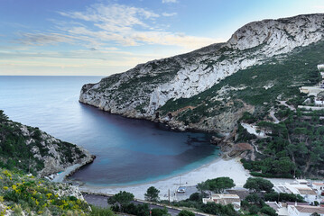 La Granadella beach is a gravel beach that is located in the cove of the same name in the municipality of J&aacute;vea in the province of Alicante.