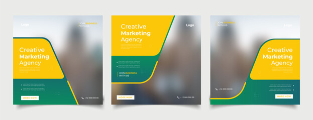 Digital business marketing banner for social media post template 