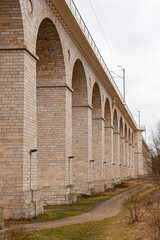 Rail viaduct over valley with river Bobr in Boleslawiec, Poland. Entirely built of stone in 1846. One of the longest masonry bridges of its type in Europe.   © Jakub Rutkiewicz