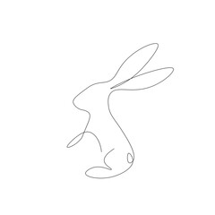 Easter bunny animal silhouette, vector illustration