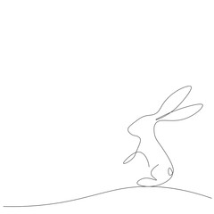 Easter bunny animal silhouette, vector illustration