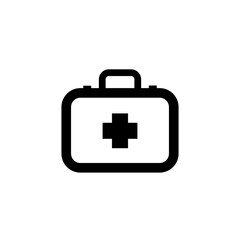 Doctor suitcase, healthcare simple black icon on white