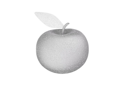 Styrofoam apple isolated on white, 3d render