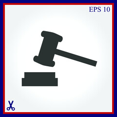 Auction hammer vector icon