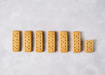 shortbread cookies on a grey background