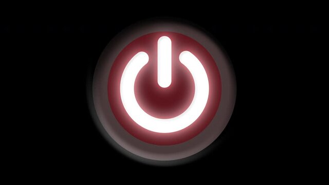 Red Button Turn on and Off Animation on Black Background