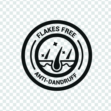 Vector image. Guarantee stamp. Flake free and anti-dandruff icon.