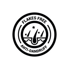 Vector image. Guarantee stamp. Flake free and anti-dandruff icon.