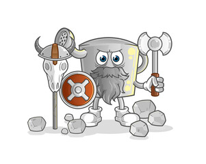 watering can viking with an ax illustration. character vector