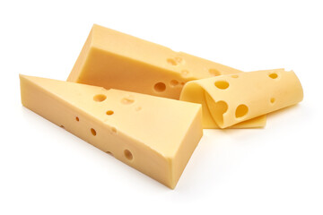 Holland cheese, isolated on white background