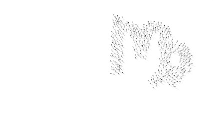 3d rendering of nails in shape of symbol of Virgo zodiac with shadows isolated on white background