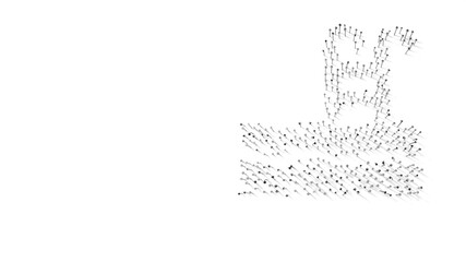 3d rendering of nails in shape of symbol of swimming pool with shadows isolated on white background