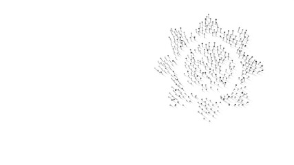 3d rendering of nails in shape of symbol of sunflower with shadows isolated on white background