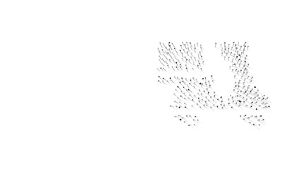 3d rendering of nails in shape of symbol of scooter with shadows isolated on white background