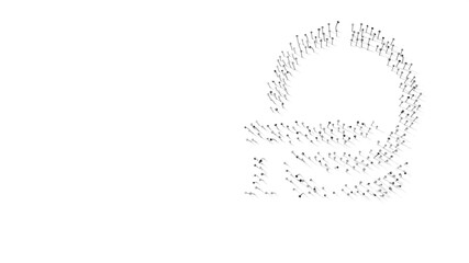 3d rendering of nails in shape of symbol of scan with shadows isolated on white background