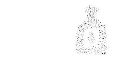 3d rendering of nails in shape of symbol of oil with shadows isolated on white background