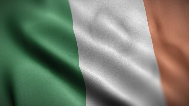 Ireland Flag Textured Waving Close Up Background HD