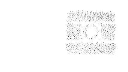 3d rendering of nails in shape of symbol of India with shadows isolated on white background