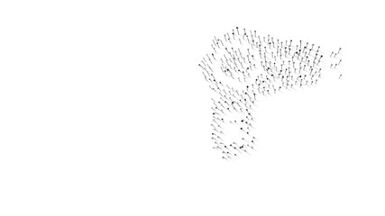 Obraz premium 3d rendering of nails in shape of symbol of hairdryer with shadows isolated on white background