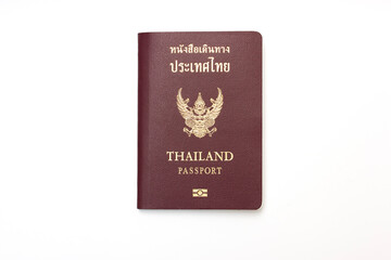 Thai passport on white background