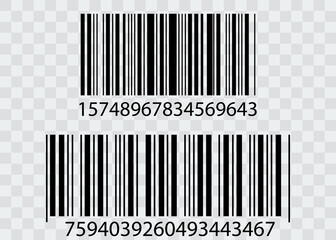 Barcode isolated on transparent background. Vector icon.