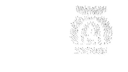 3d rendering of nails in shape of symbol of aromatherapy with shadows isolated on white background