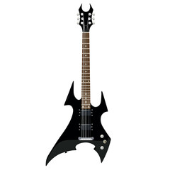 Brutal electric guitar on an isolated white background.  Guitar for rock artist