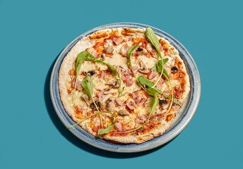 isolated Slices Of Pizza. Group Of Friends Sharing Pizza Together.