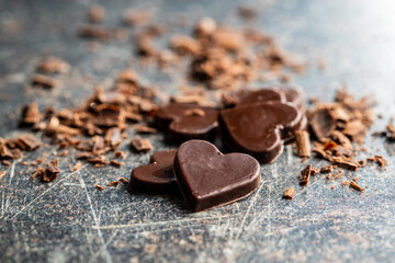 Sweet chocolate hearts.