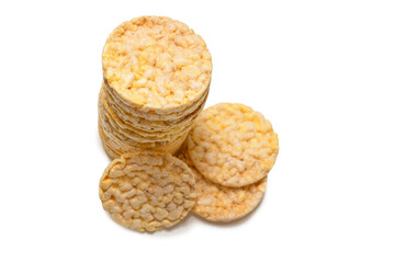 Rice wafer isolated on white background.