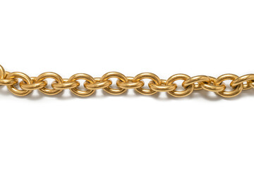 Fototapeta premium Golden chain isolated on white background.