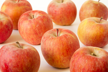 Fototapeta na wymiar Honeycrisp apple close up on white background.