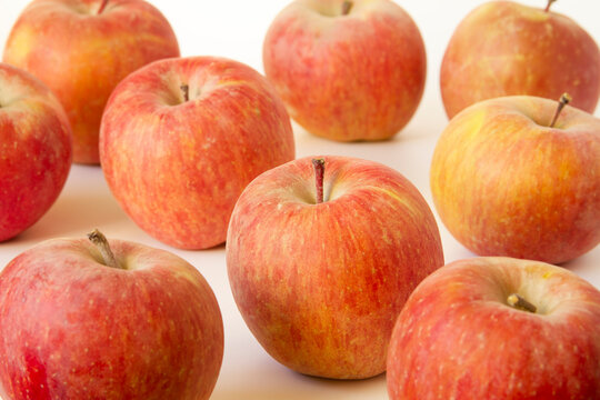 Honeycrisp Apple Close Up On White Background.